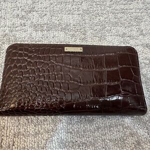 Kate Spade Brown Croc Embossed Wallet